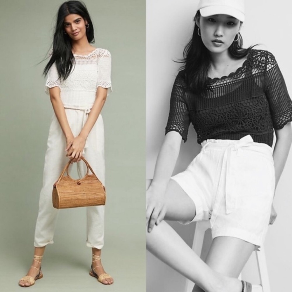 Anthropologie James Coviello Janice Crochet Top